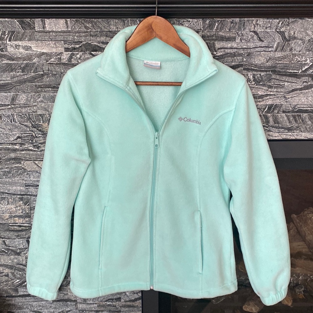 ✨Host Pick!✨ BNWOT Columbia Fleece Jacket Full Zip, Minty Green
